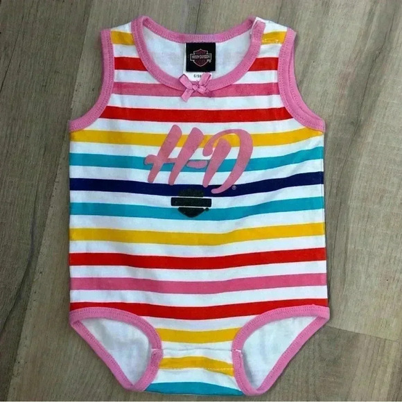 Harley-Davidson Other - Harley Davidson Striped Baby One Piece 6-9 months Motorcycles HD Riding Gear